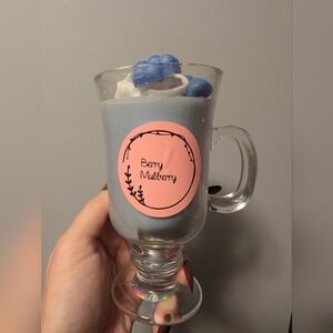 Mulberry Blue and White Candle